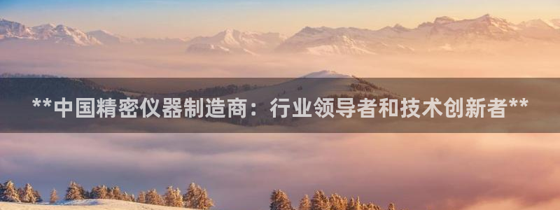 彩神vii手游下载：**中国精密仪器制造商：行业领导者和技术创新者**