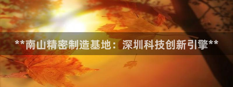 彩神VII购彩中心：**南山精密制造基地：深圳科技创新引擎**