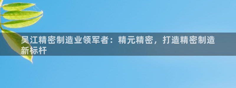 下载彩神乐发V1：吴江精密制造业领军者：精元精密，打造精密制造
新标杆
