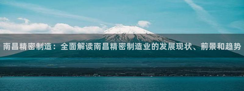 彩神V8平台：南昌精密制造：全面解读南昌精密制造业的发展现状、前景和趋势