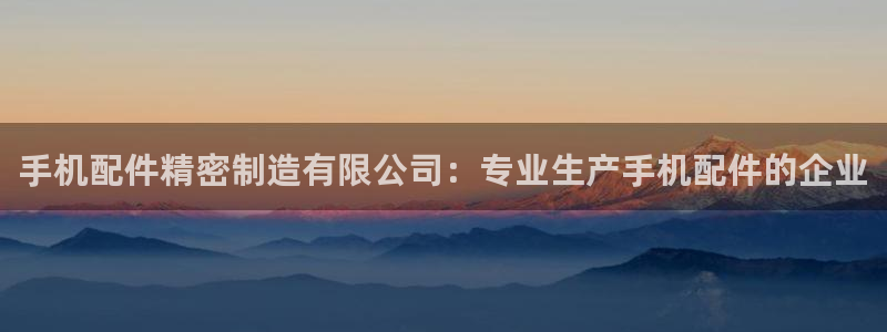 彩神平台能提现吗：手机配件精密制造有限公司：专业生产手机配件的企业