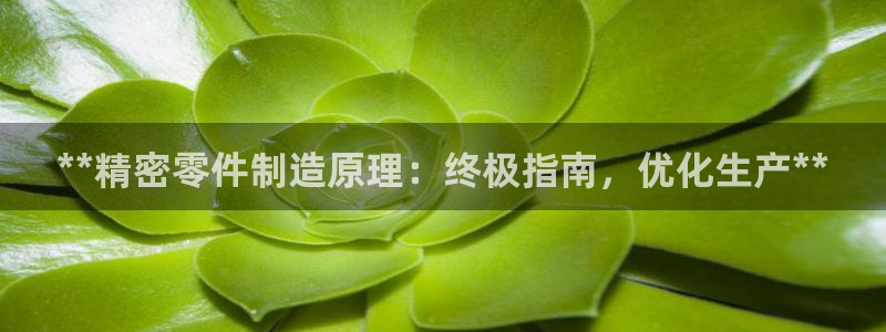 彩神ix平台：**精密零件制造原理：终极指南，优化生产**
